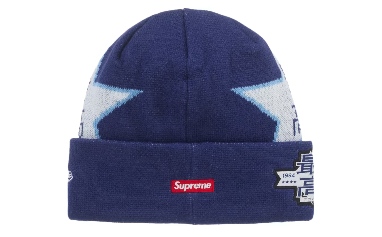 Supreme New Era Stars Beanie 'NAVY'