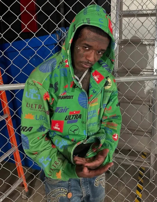 Green Air Ultra World Travel Zip Up Hoodie Wrld