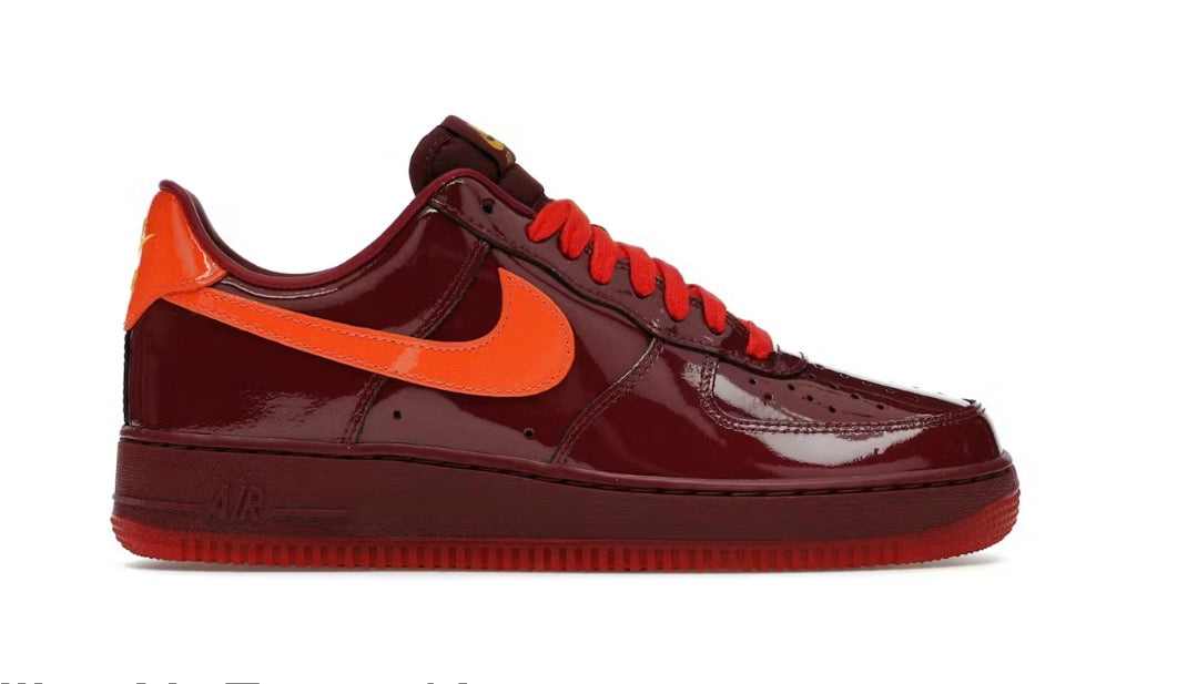 Nike Air Force 1 Low ‘Patent Leather Dark Team Red Safety Orange’
