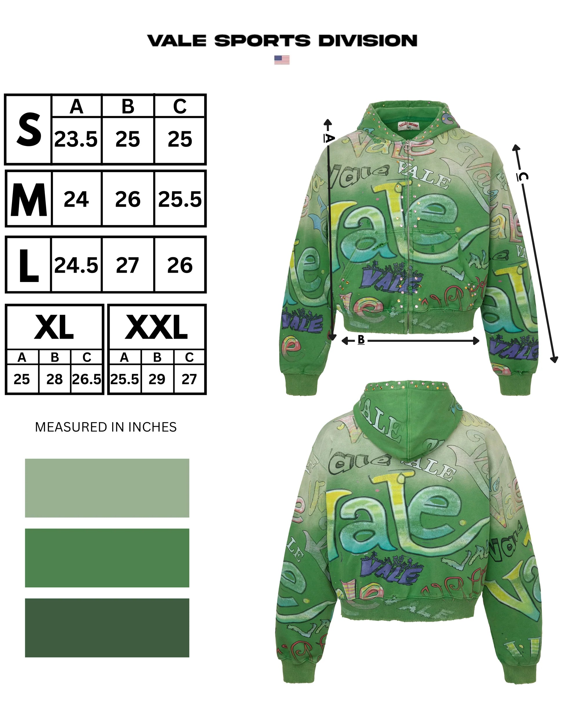 Vale Forever ‘Spearmint’ Zip Up Green