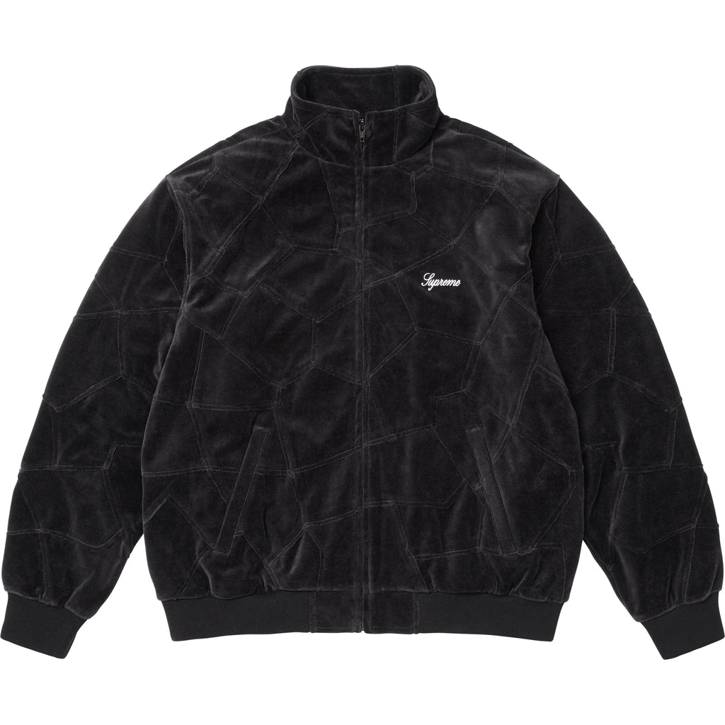 Supreme Patchwork Velour Track Jacket Black