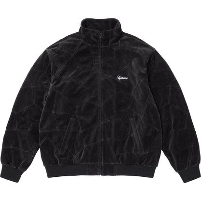 Supreme Patchwork Velour Track Jacket Black