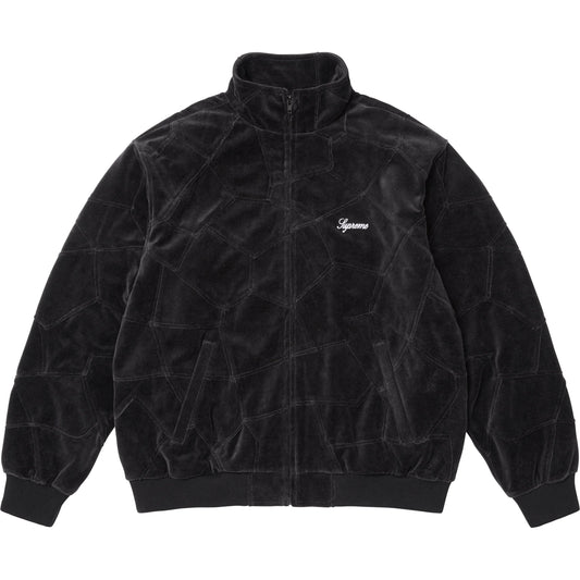 Supreme Patchwork Velour Track Jacket Black