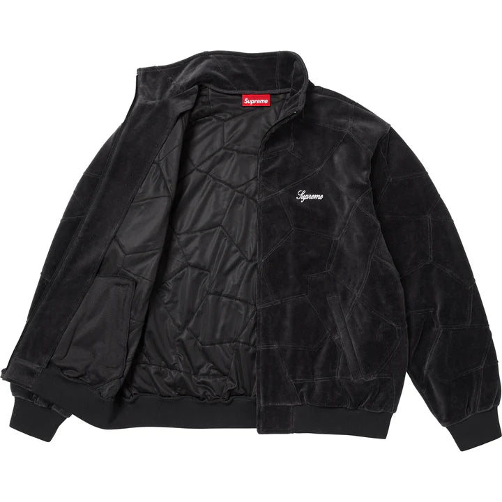 Supreme Patchwork Velour Track Jacket Black