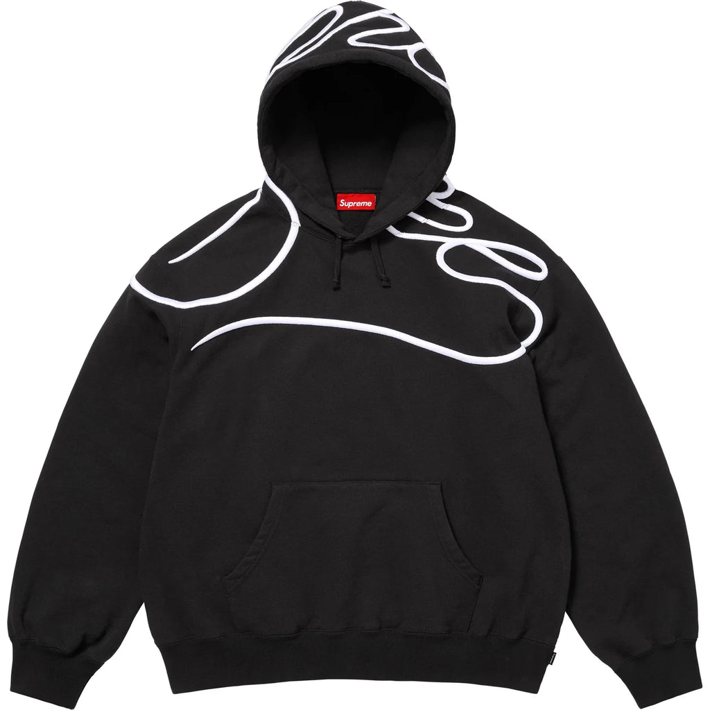 Supreme Shoulder Script Hooded Sweatshirt Black