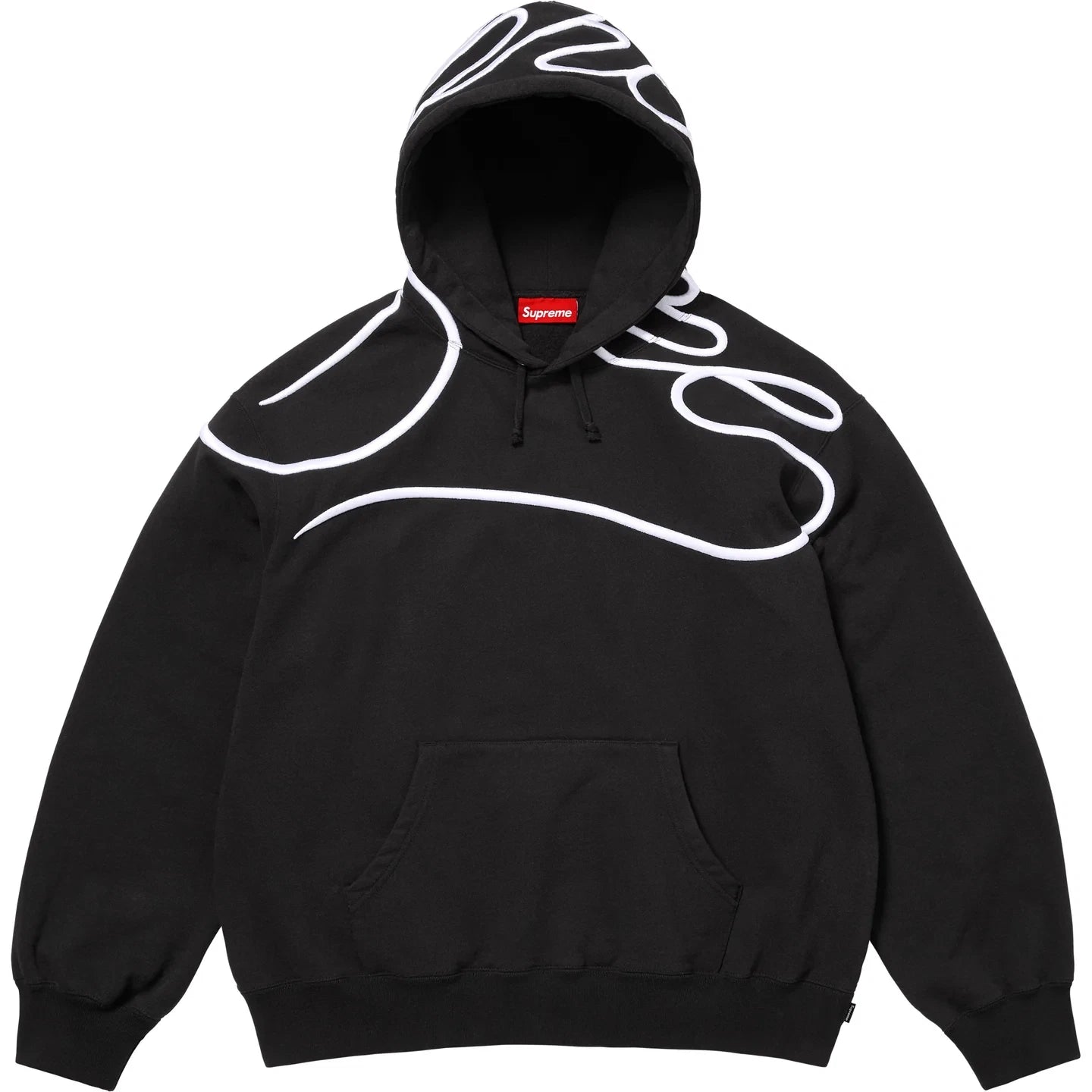 Supreme Shoulder Script Hooded Sweatshirt Black