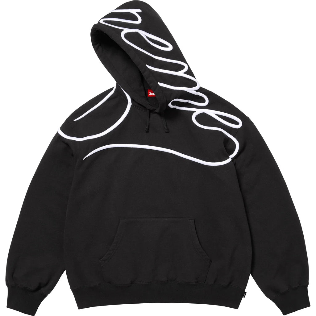 Supreme Shoulder Script Hooded Sweatshirt Black