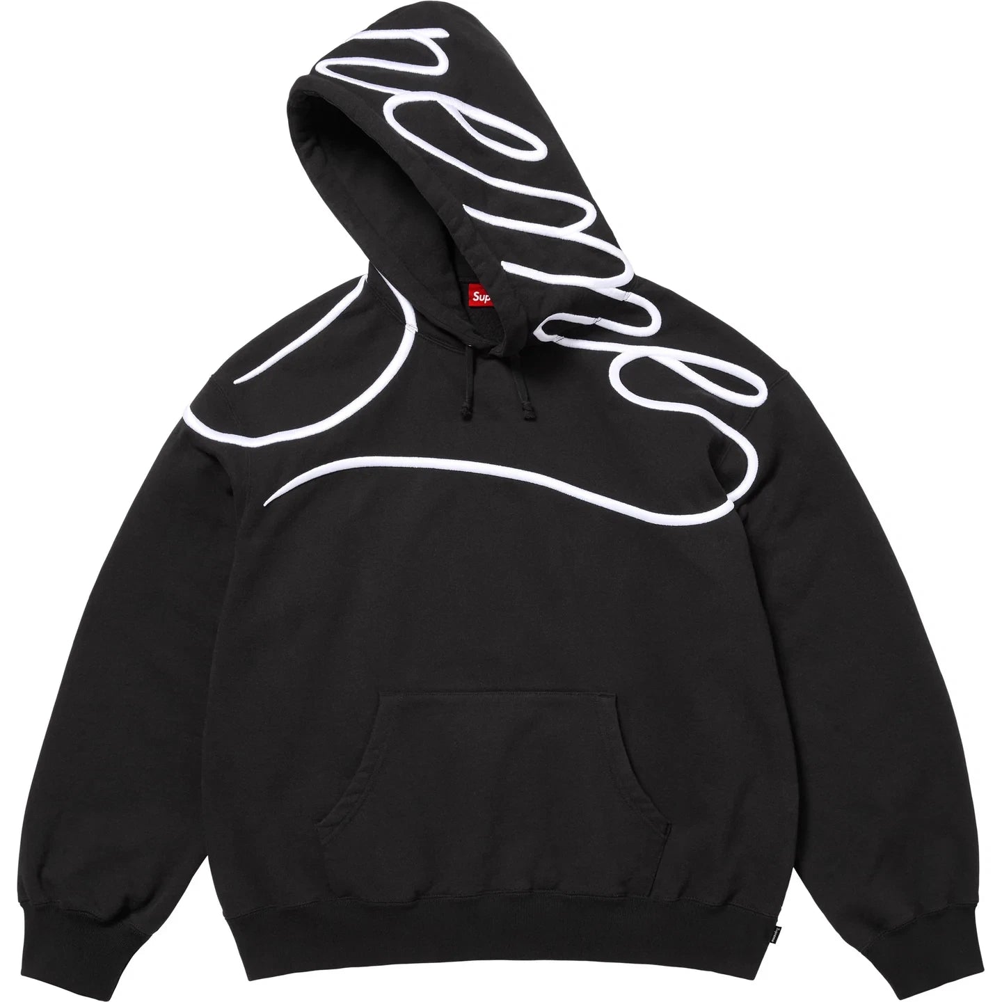 Supreme Shoulder Script Hooded Sweatshirt Black